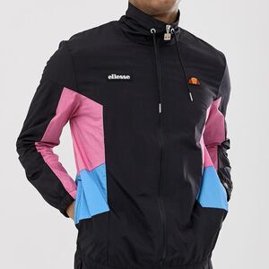 Ellesse Vinales Shell Track Jacket Size L SHB06822-001 BlackPink Blue